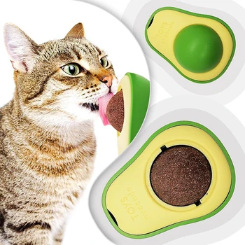 Avocado Erba Gatta Palla Girevole Giocattolo Per Animali Domestici Sfera di Menta Adesivo Da Parete Snack Per Gatti Per Gattino Gatto Cartoon Pet Denti Pulizia Forniture