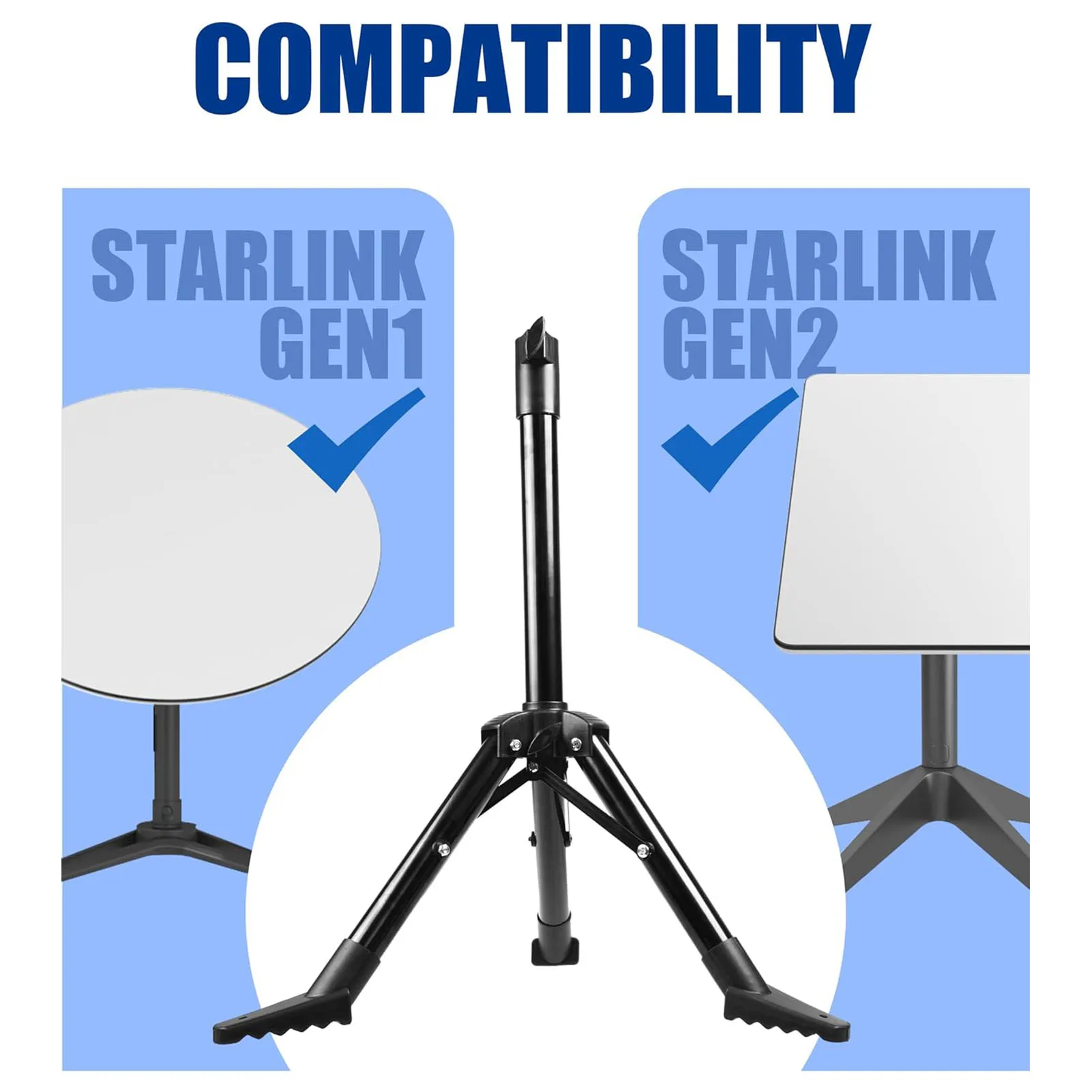 Foldable Tripod Mount for Starlink V2 V1 Stainless Steel Folding Mounting Stand for Roof Camping RV Travel Yacht