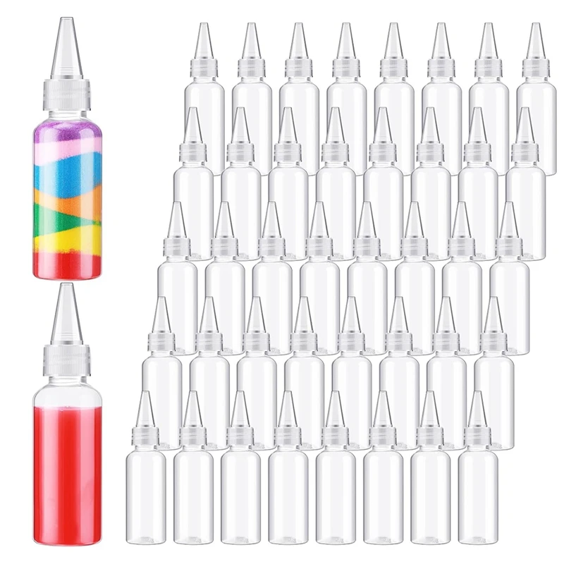1.7 Oz Plastic Squeeze Bottles For Paint Crafts Empty Sand Art Supplies With Leak-Proof Top Caps Writer Bottles For Arts A