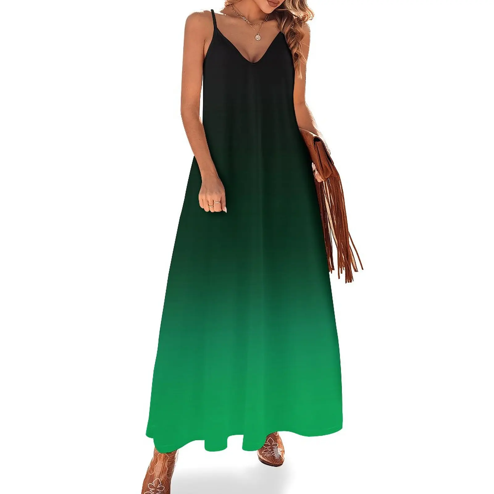 

Ombre Green Sleeveless Dress dress summer 2023 women sexy dress for women