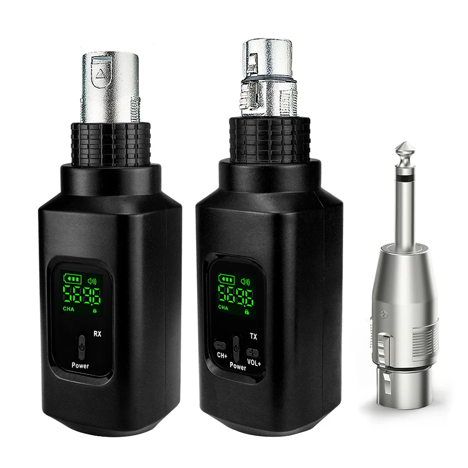 Conjunto De Transmisor Y Receptor De Micrófono Inalámbrico, Sistema De Microfono Enchufable Xlr Profesional De 2 4 Ghz Adaptador Inalambrico De Baja Latencia Para Microfonos Dinamicos E Instrumentos