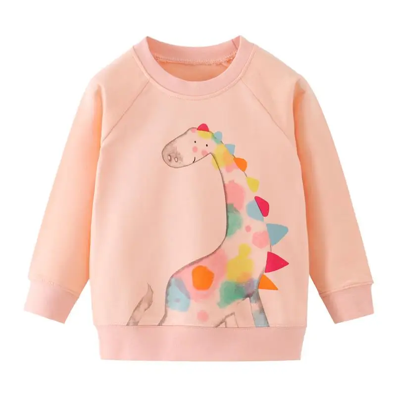 Pink Girls Clothes Animal Giraffe Prints Kids Girls Sweatshirt Cotton Casual Children Shirts for Kids Toddler Tops