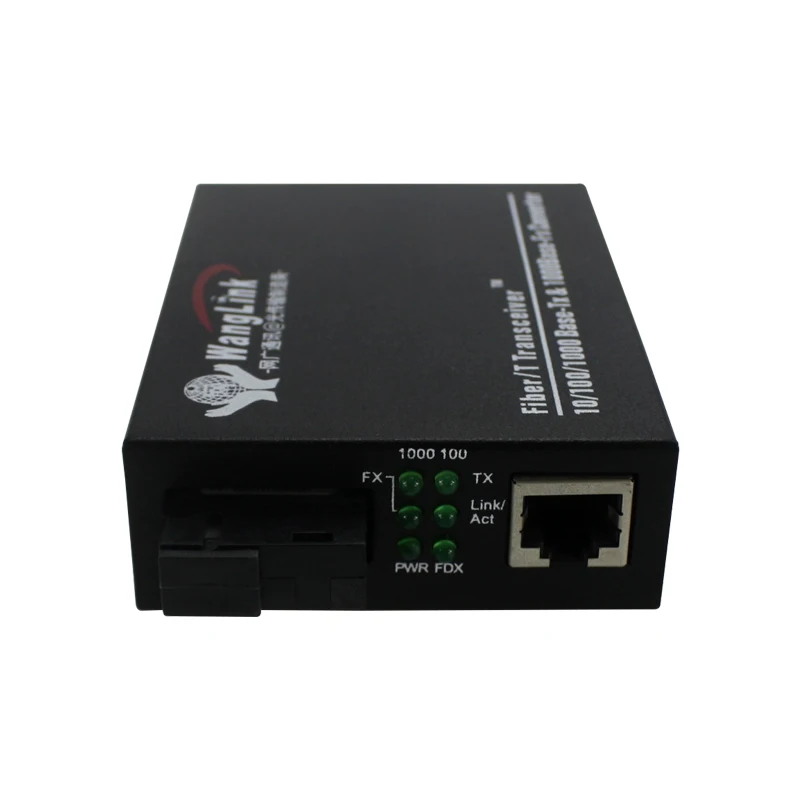 Wanglink High Compatibility Ethernet 1000M Media Converter 10/100/1000 Base Fiber Transceiver Optical Transmitter and Receiver