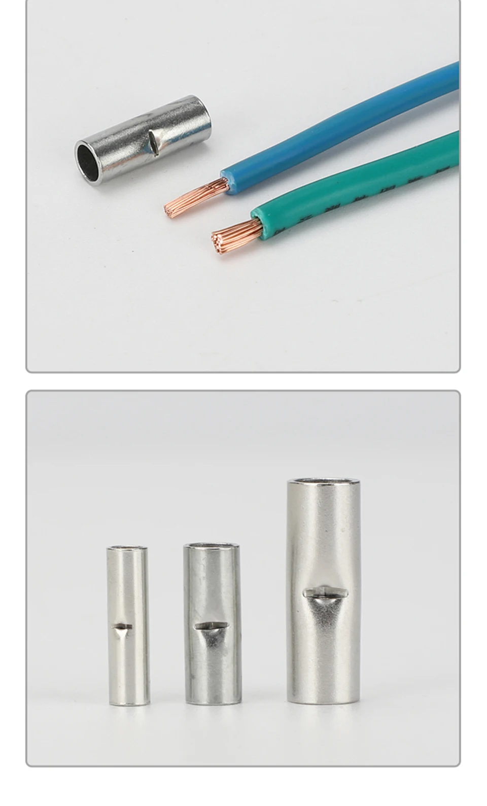 Kupfer-Verbindungsrohr Drahtverbinder Kleines Kupferrohr BN2/3.5 Draht Mittelklemme Elektrisches Kabel Crimpanschluss Kupfer Verzinkt – Detail 9