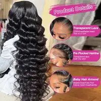 Perruques de cheveux humains de vague profonde lâche 40 pouces 13x6 13x4 HD vague profonde avant de lacet perruques cheveux humains pour les femmes perruques de cheveux humains bouclés 2