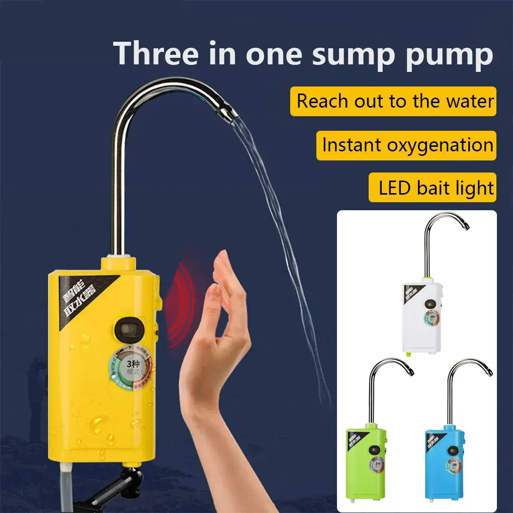 Tragbare Automatische Wasser Saugpumpe Wasser Pumpen Oxygenation Pumpe  Outdoor Angeln Wasser Collector mit LED Licht - AliExpress