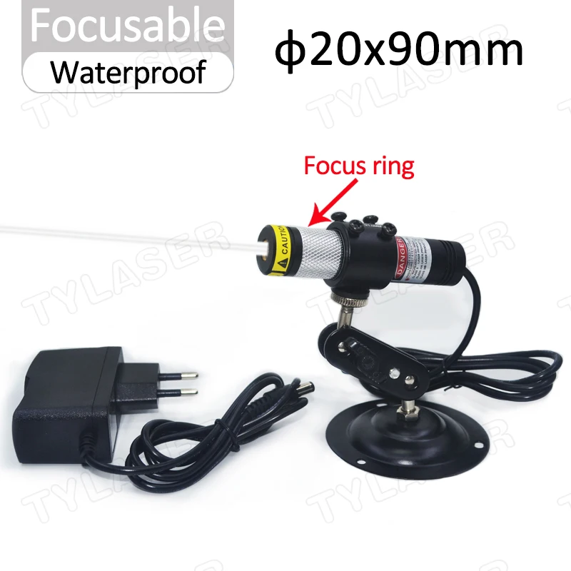 830nm IR Dot Laser Module Waterproof Focusable Laser Diode D20X90mm for Cutting Positioning 50mW 100mW 200mW (Free with Bracket)