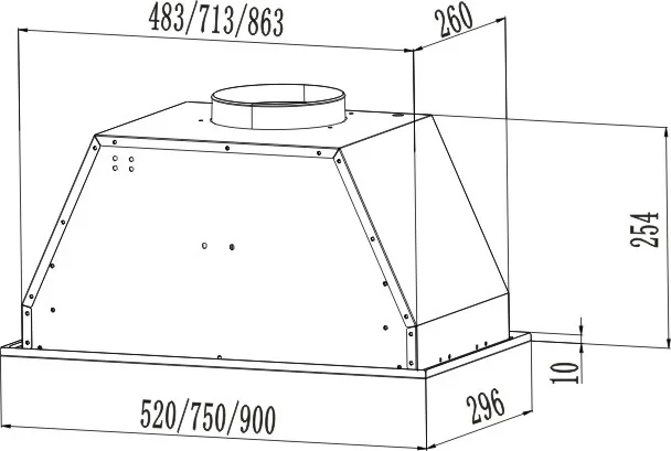 52/70/90 Cm Wall Mount Range Hood, Electronic Push Button, Stainless Steel Canopy Rangehood 2