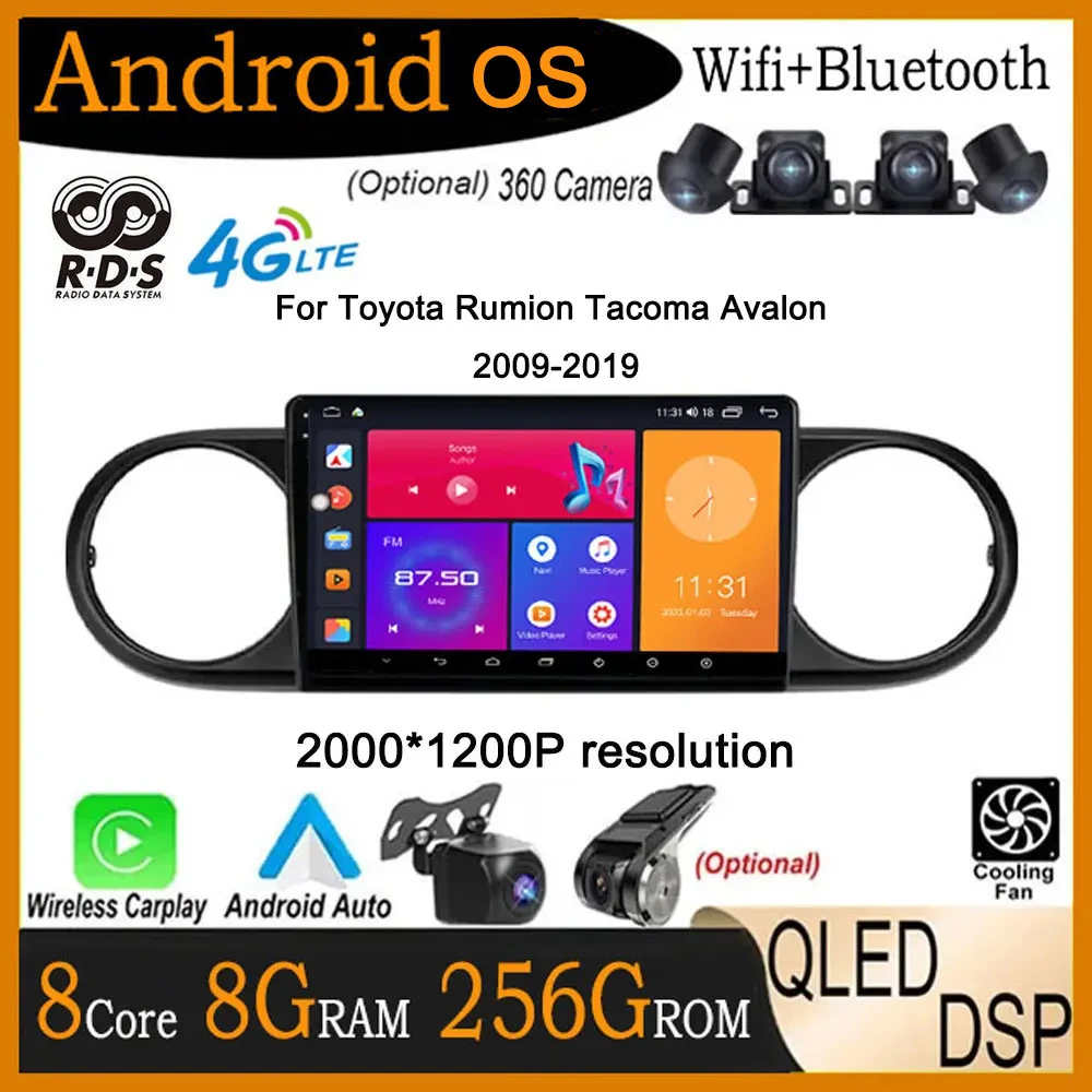 

4G Android 14 для Toyota Rumion Tacoma Avalon 2009-2019 DSP автомобильное радио мультимедиа видео встроенный стерео GPS-плеер навигация
