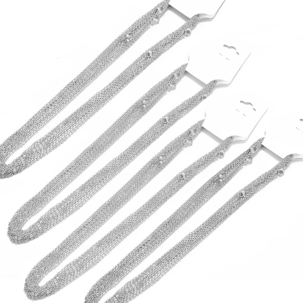 Stainless Steel Tiny O type Chain DIY Necklaces Jewelry Making 40cm-90cm 10pcs/lot width 1.2mm-4mm stainless steel necklace,metal necklace
