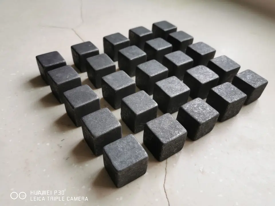 Shungite Stone Cube 25-31mm EMF 보호 크리스탈 치유 블랙 락 클렌징