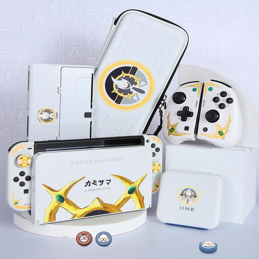 

Ar-Zeus Full Set For Nintendo Oled Accessories Storage Bag Card Box Protective Shell NS Handle Theme Suit for Switch Oled