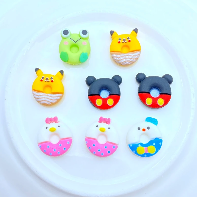 

20Pcs New Cute Cartoon Animal Doughnut Flat Back Resin Cabochons Scrapbooking DIY Jewelry Craft Decoration Accessorie