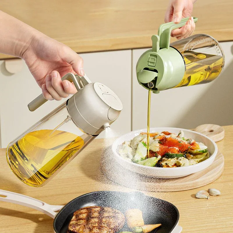 Dual-Function Glass Oil Sprayer Bottle