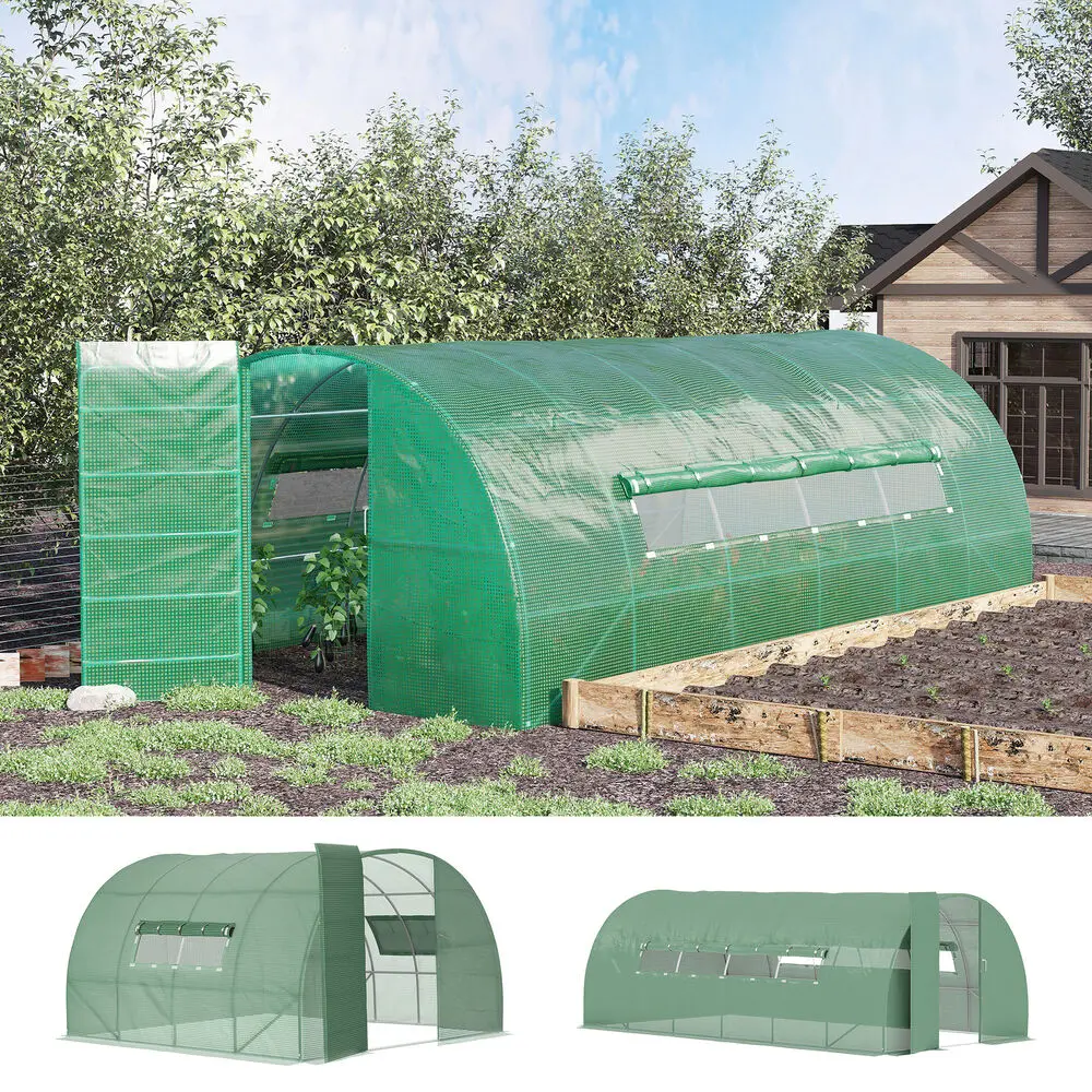 

Large Walk-in Tunnel Greenhouse Garden Planting Hot House Green