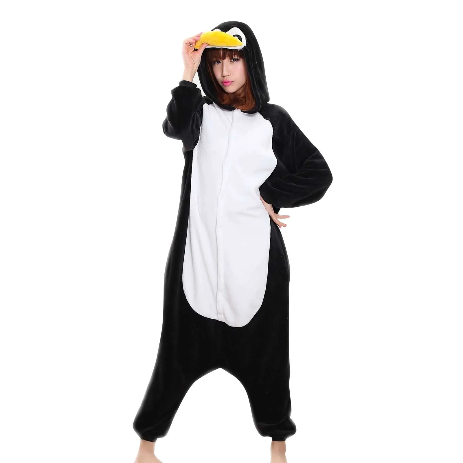 Adult Penguin Pajamas One Piece Kids Christmas Cosplay Costume Flannel Warm Animal Homewear Sleepwear for Women Men kigurumi pajamas onesies cosplay pajamas onesies flannel pajamas onesies