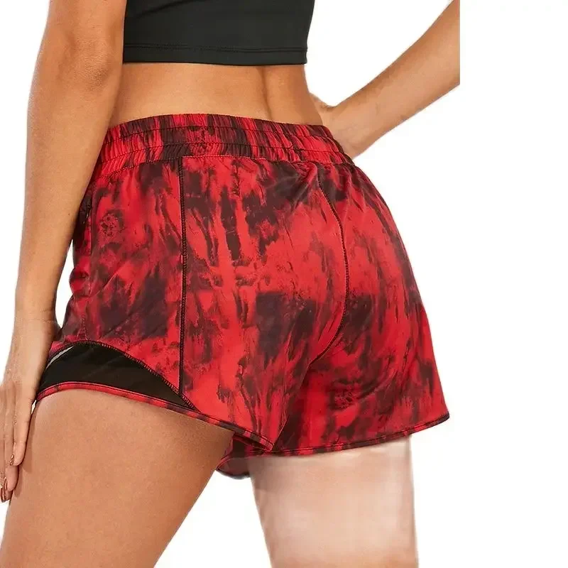 

LU Free shipping for promotion New Ladies Pants Yoga Fitness Shorts Pants Running Training Shorts Double Fake Two-piece Shorts.