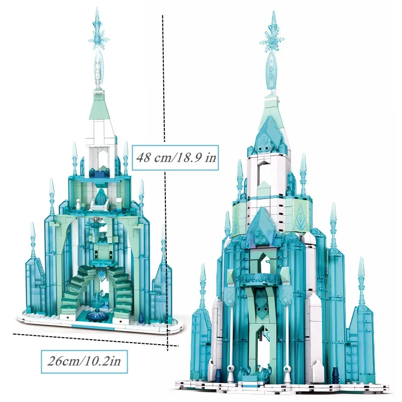 Fiabe Frozen Elsa Princess Tower Friends Ice Snow House Castle Model Building Blocks Mattoni Regalo Giocattolo Per Ragazze