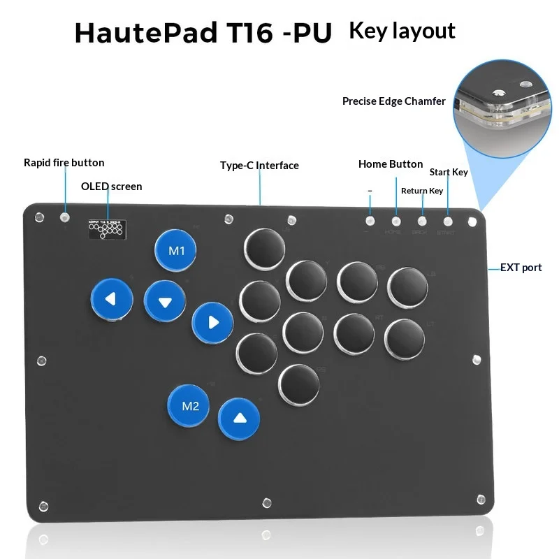 Haute42 T 시리즈 Hitbox EVO 2024 최우수 커스텀 하드웨어 어워드 아케이드 파이트 컨트롤러 (스트리트 파이터 6 격투 게임 플레이어용)