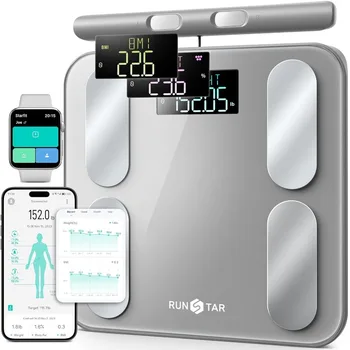 Digital Bathroom Scale for Body Weight, Body Fat, BMI 28 Measurements, Innovative 8-Electrode Smart 1