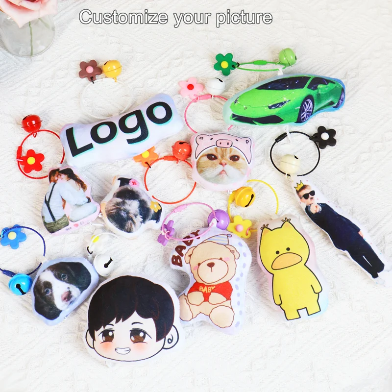 Pendant Keychain Cat Dog Photo Mascot Bag Pendant Mobile Phone Pet Key Chain Birthday Gift Cute Plush Doll