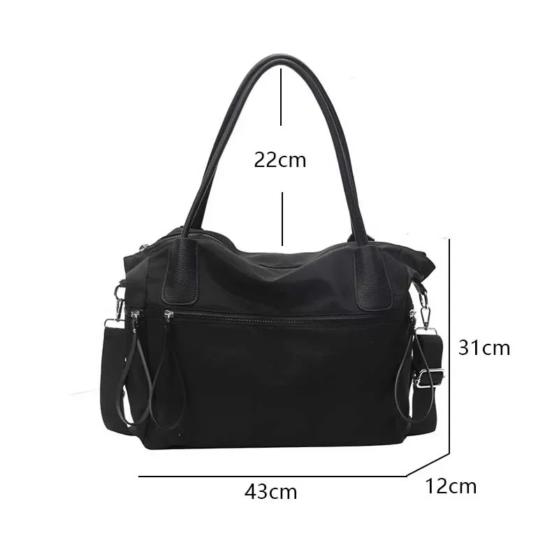 Vintage Nylon Women Shoulder Bag Large Capacity Waterproof Shoulder Bag Daily Commuting Handbag Travel Totes Bags Female Purses