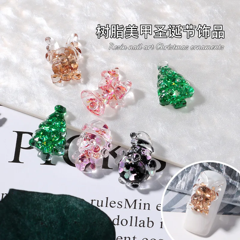 10Pcs Resin Christmas Charms Xmas Santa Claus Elk Tree Bell Pendants for  Jewelry Earrings Making DIY Keychain Accessories - AliExpress