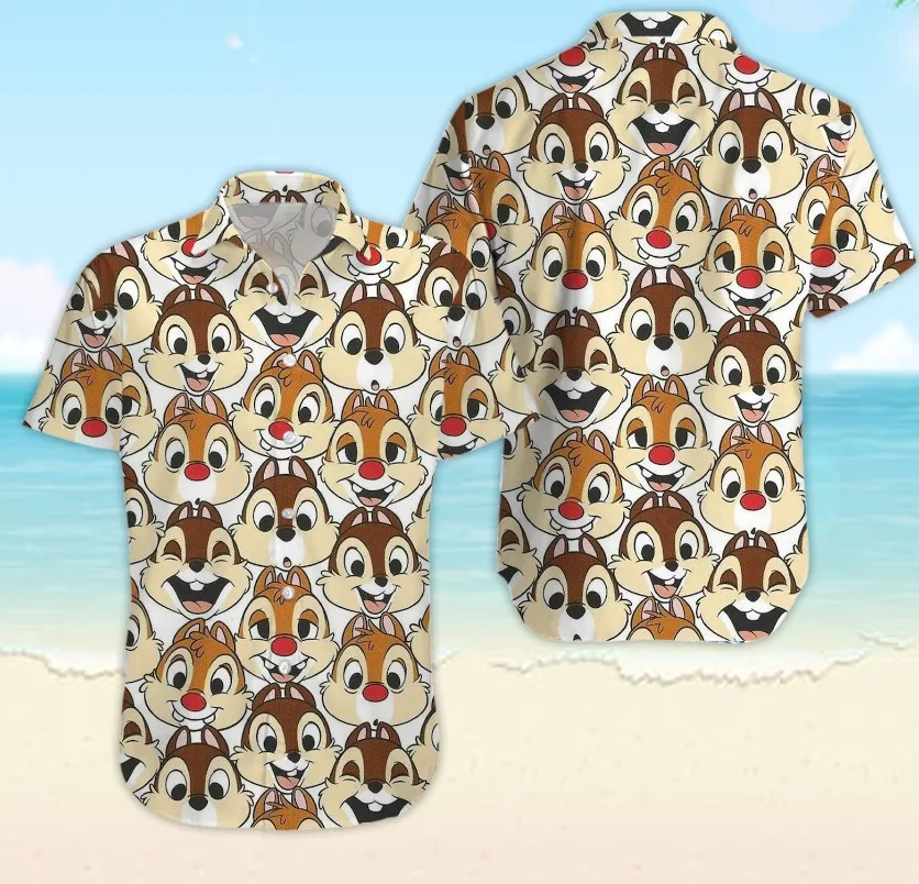 

Chip Dale unisexe 3D Hawaiian shirt Disney World 3D Hawaiian shirt hommes / femmes shirts