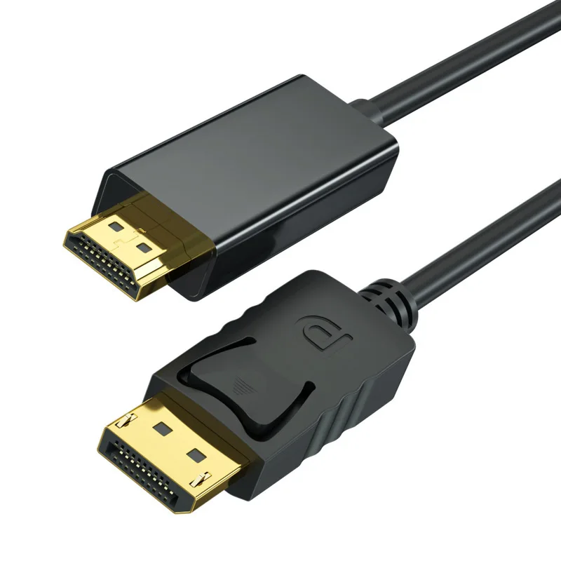 4K * 2K DisplayPort HDMI Uyumlu Adaptör 1080P DP HDMI Dönüştürücü 1.8m Kablo Masaüstü Dizüstü PC TV Monitörü Projektör