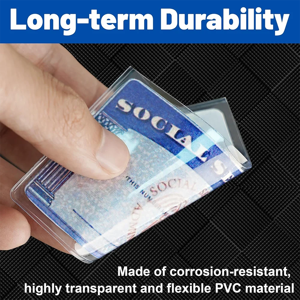 Social Security Card Protector Sleeves/Credit Card Holder Soft Clear Sleeves for Waterproof SSN Credit Cover