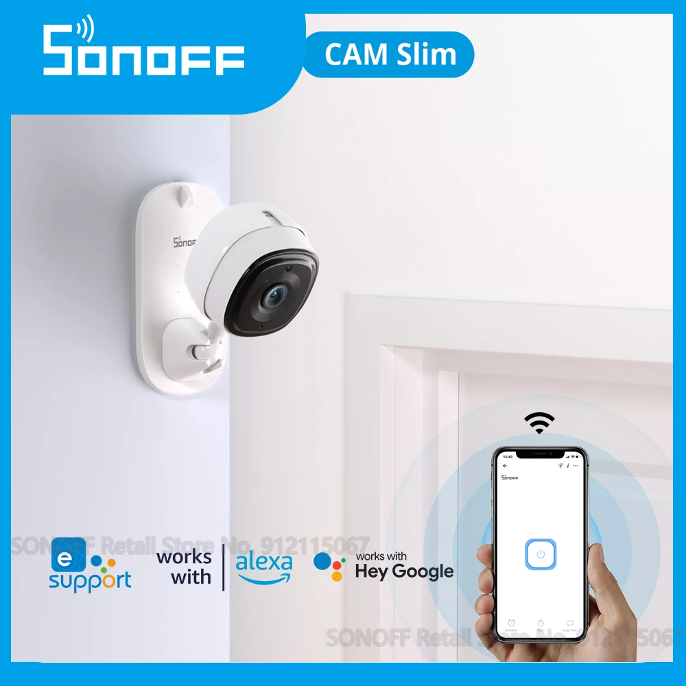 Sonoff Cam Slim Wi-Fi Smart Security Camera 1080P Sorveglianza Audio Bidirezionale Monitoraggio Automatico Baby Pet Monitor Lavora Con Alexa