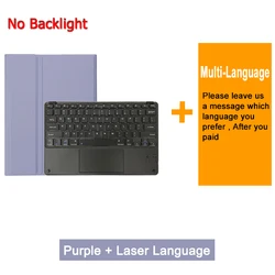 Enhanced Bluetooth Keyboard Case with Multi - Language Support for idea Tab Pro12.7 (Purple n Laser)