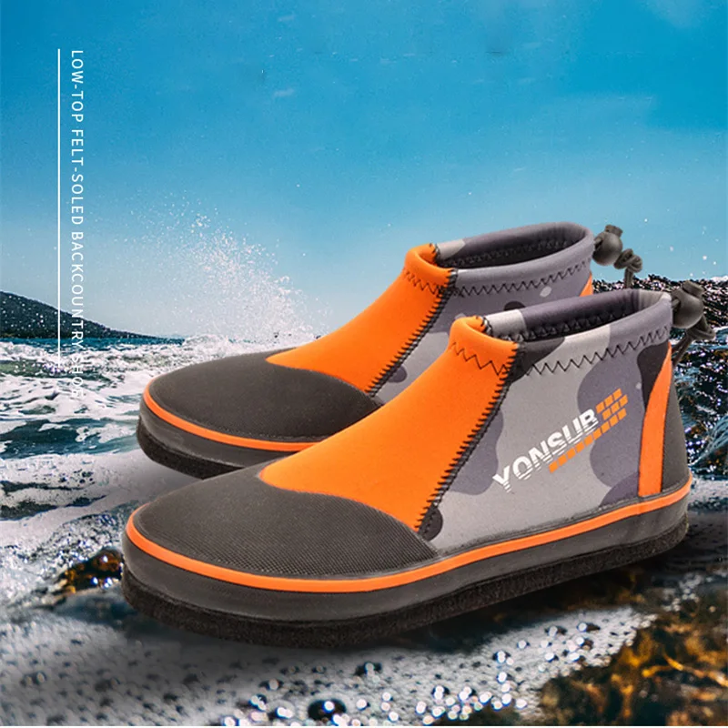 Fishing Shoes, Anti Slip Felt Sole with Nails Reef Rock Shoes, Upstream Sea River Beach Diving Surfing Hunting Wading Boots