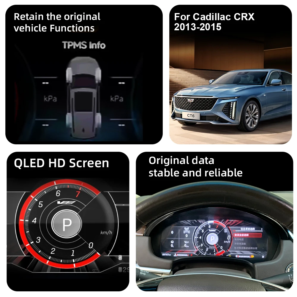 Digital Instrument Cluster For Cadillac SRX 2013-2015 Virtual Cockpit Speedomete