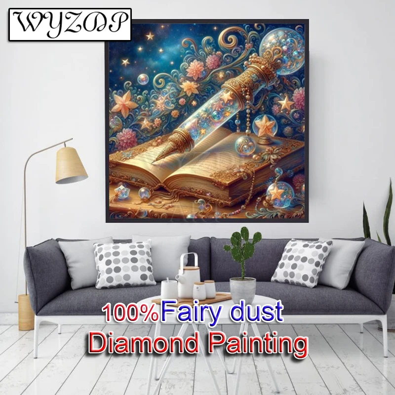 Book Fairy Dust Diamond Painting Kit Full Square Diamond Embroidery Gem Cross Stitch Gift AB Art Crystal Home Docer