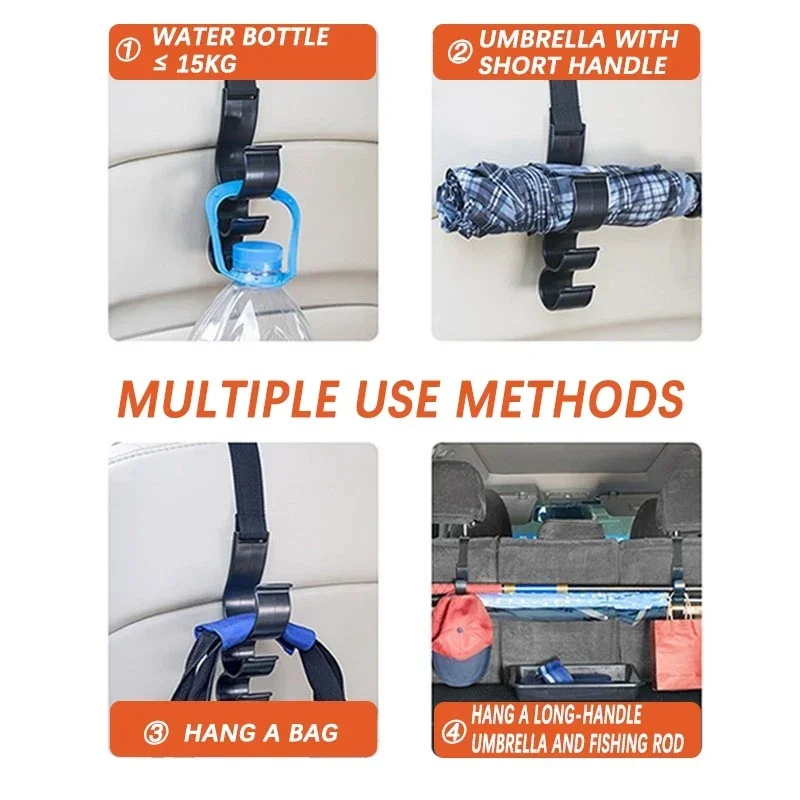 2pcs Car Back Seat Hook Universal Seat Back Organizer Bracket Interior Stowing Tidying Multi-function Rear Seat Hanging Hook