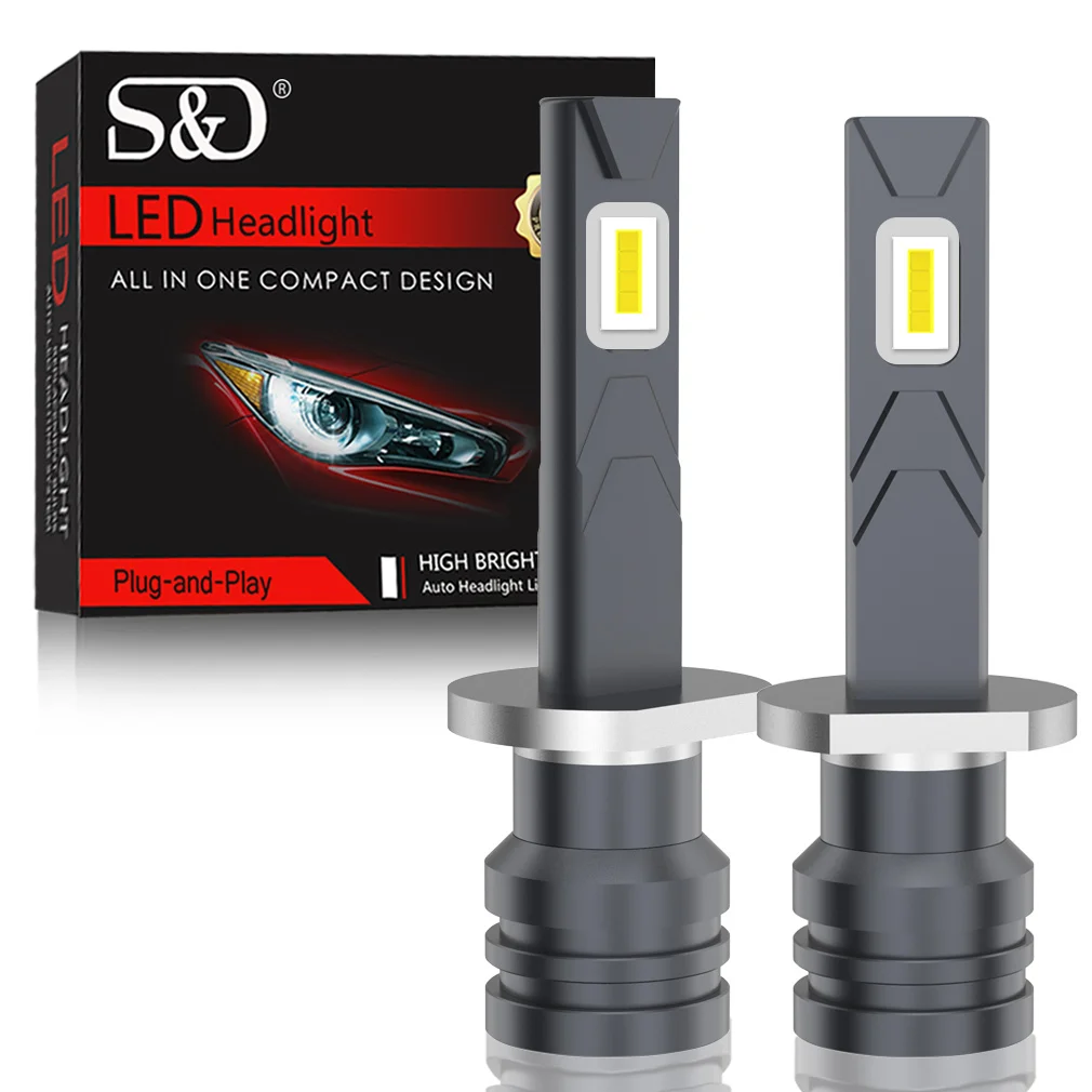 AUXIRACER Ampoule H1 LED,6500K Blanc Froid 400% Luminosité Super Lumineux Phares Voiture et Moto