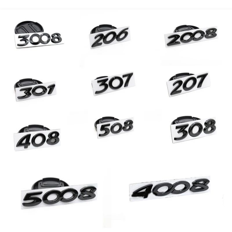 Auto Emblèmes Pour Peugeot 308 408 3008 4008 5008, Haute Qualité Logo Insigne Emblème Décoratif, Auto Autocollant Avec Emblème, Accessoire De Décoration Pour Voiture,D