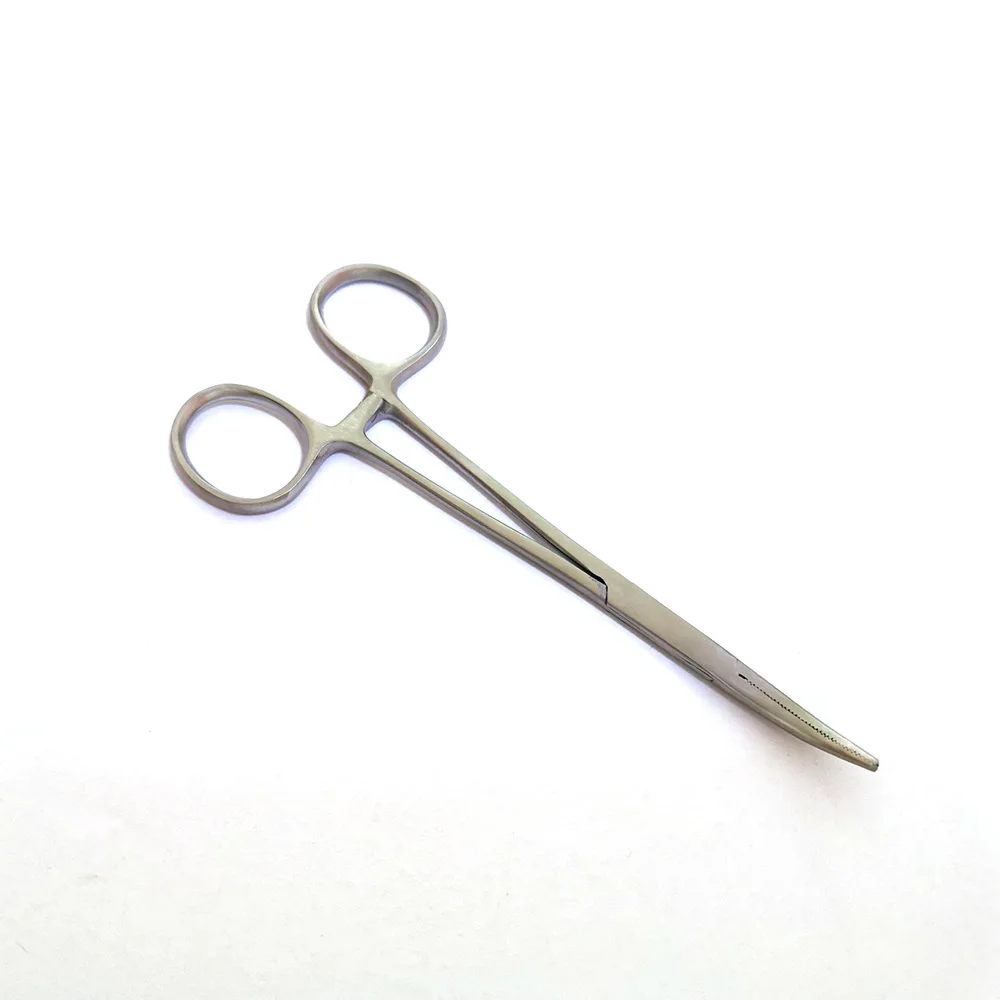 1pc Stainless Steel Hemostatic Forceps Surgical Forceps Tool Hemostat Locking Clamps Fishing Pliers Curved Tip surgical forceps