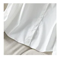 French Retro White Blouse: Floral Jacquard Notch Collar Oversized Shirt for Women, Korean Style Breathable Plus Size Top - Image 4