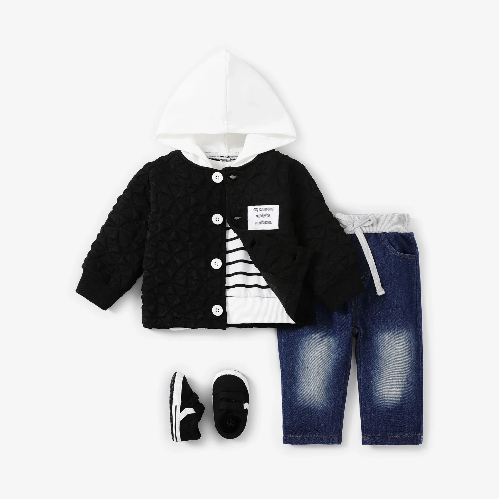 Baby Jacket Hooded Coat PatPat Baby Boy Avant-garde Solid Color Long Sleeve Coat Casual/Outdoor Solid color for Autumn Season