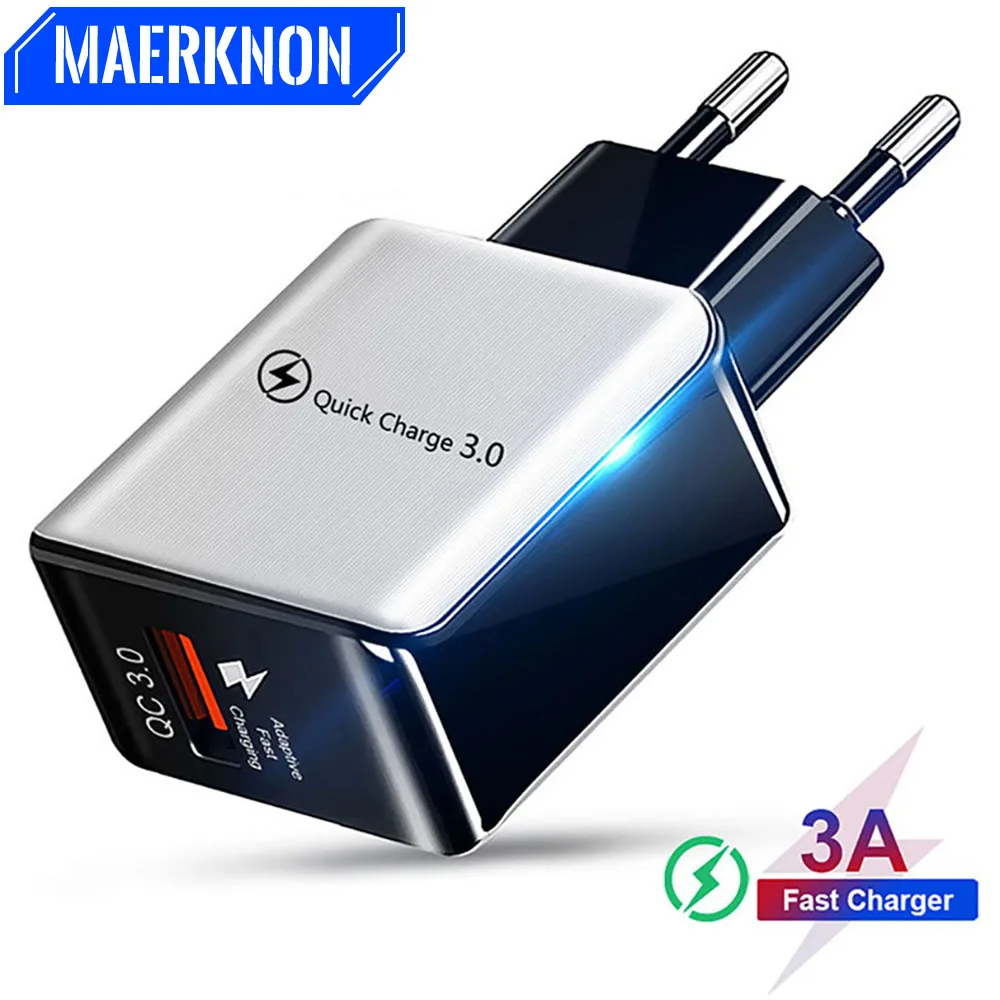 18W Quick Charge 3.0 for iPhone 11 Pro Max EU/US Plug Mobile Phone Charger for Samsung S20 Plus Fast Charging Wall USB Chargers