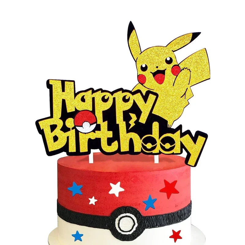 Pokemon Cake Topper Anime Figure Pikachu Party Birthday Cake Decoration Ornaments Supplies Kids Gift anime figures