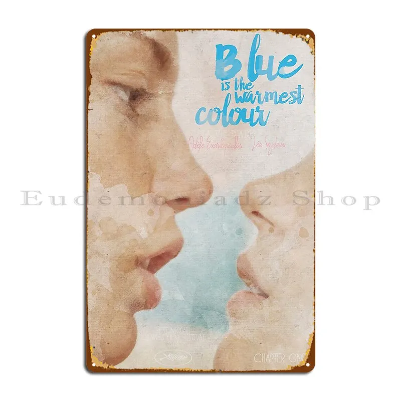 

Синий-самый теплый цвет, альтернативный фильм, металлический плакат с табличкой, железная пещера, кухонная настенная пещера, жестяной плакат