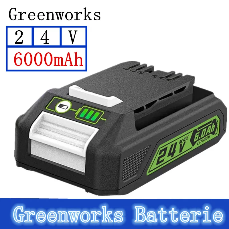 Greenworks 24V 6,0 Ah Batterie Tasche 708,29842 Litio-Kompatibel Mit 20352 22232 Werkzeuge