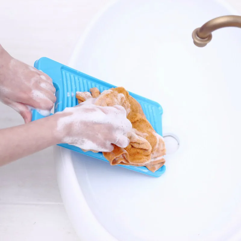 New Plastic Antislip Travel Home Washboard Hand Washing Board Shirts Cleaning Laundry Scrubboards For Kid Clothes Random Color