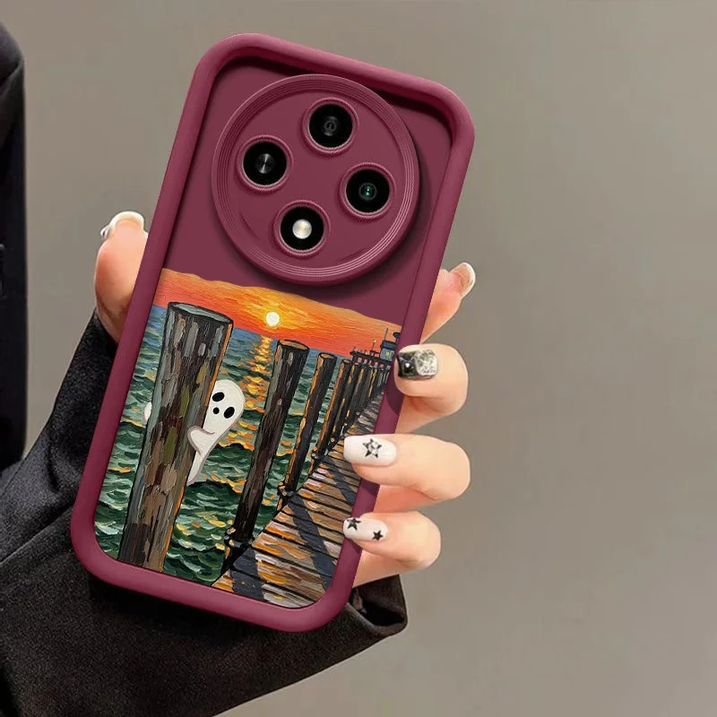Abstract Cute Ghost Pattern Halloween Soft Phone Case Cover