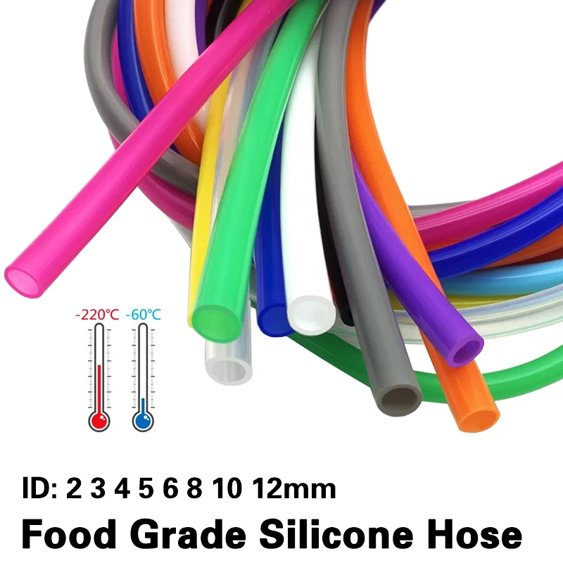 Silicone Tubing Flexible Rubber Hose Food Grade Soft Drink Pipe Water Connector ID 2 3 4 5 6 7 8 9 10 12 mm 1Meter silicone tube,rubber tube,rubber tubing