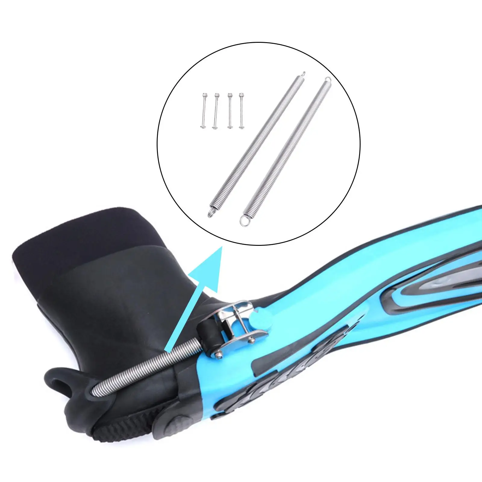 Diving Spring Fin Straps Screws Stainless Steel Non Slip Scuba Pin Strap for Water Sports Equipment Diving Spring Fin Straps Screws Stainless Steel Non Slip Scuba Pin Strap for Water Sports Equipment