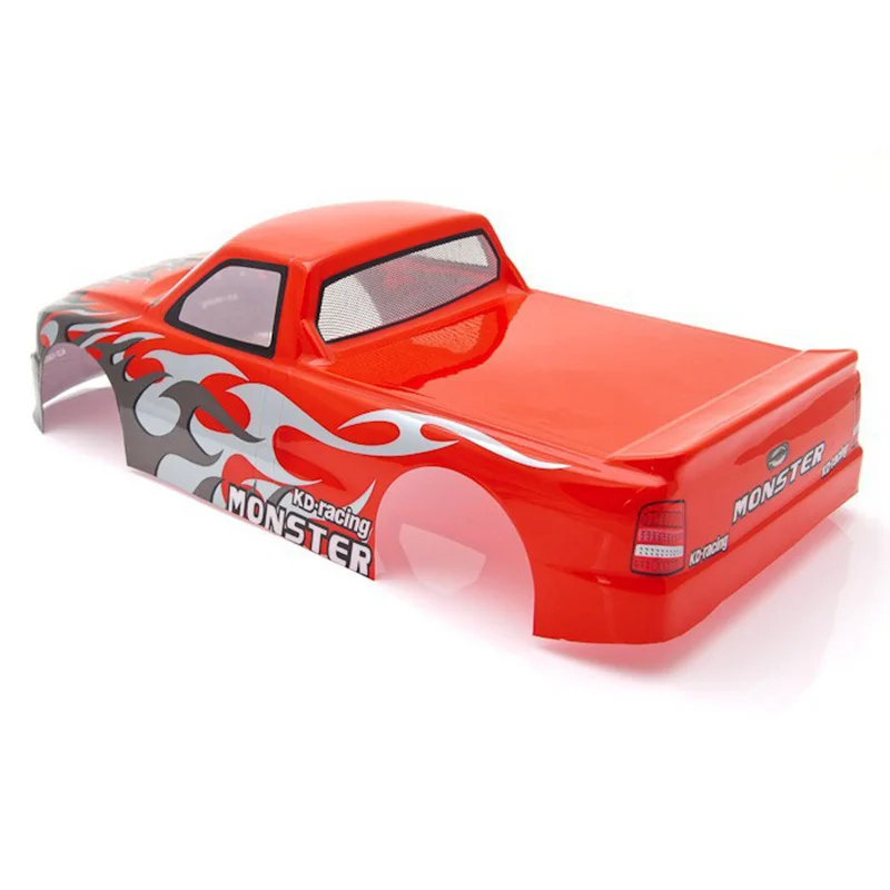 1/10 RC 자동차 T-10 PVC 페인트 바디 1/10 RC 자동차 픽업 트럭 폭 205mm 휠베이스 255mm, 레드